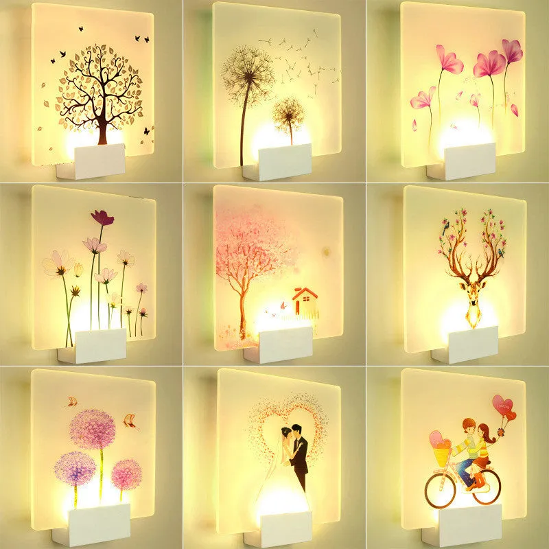 Modern simple LED corridor light with acrylic shade in white finish for hallway or staircase lighting