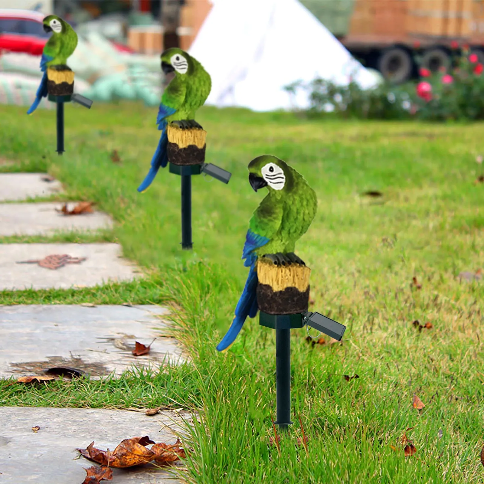 Solar resin eagle lawn lamp outdoor garden decoration 43.8cm high IP44