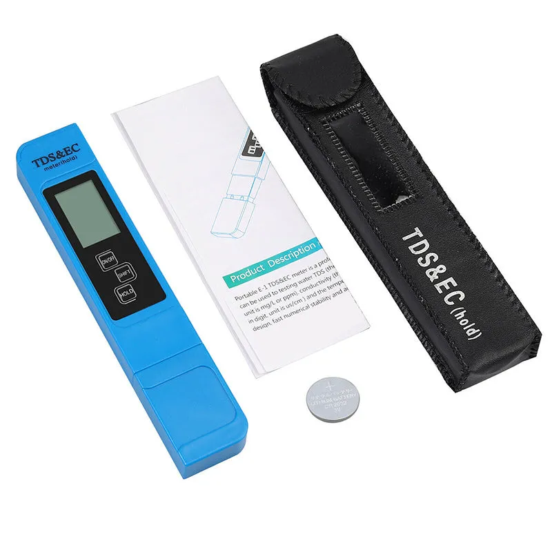 Pen type conductivity meter TDS water quality tester with display and probe for pool and aquarium testing