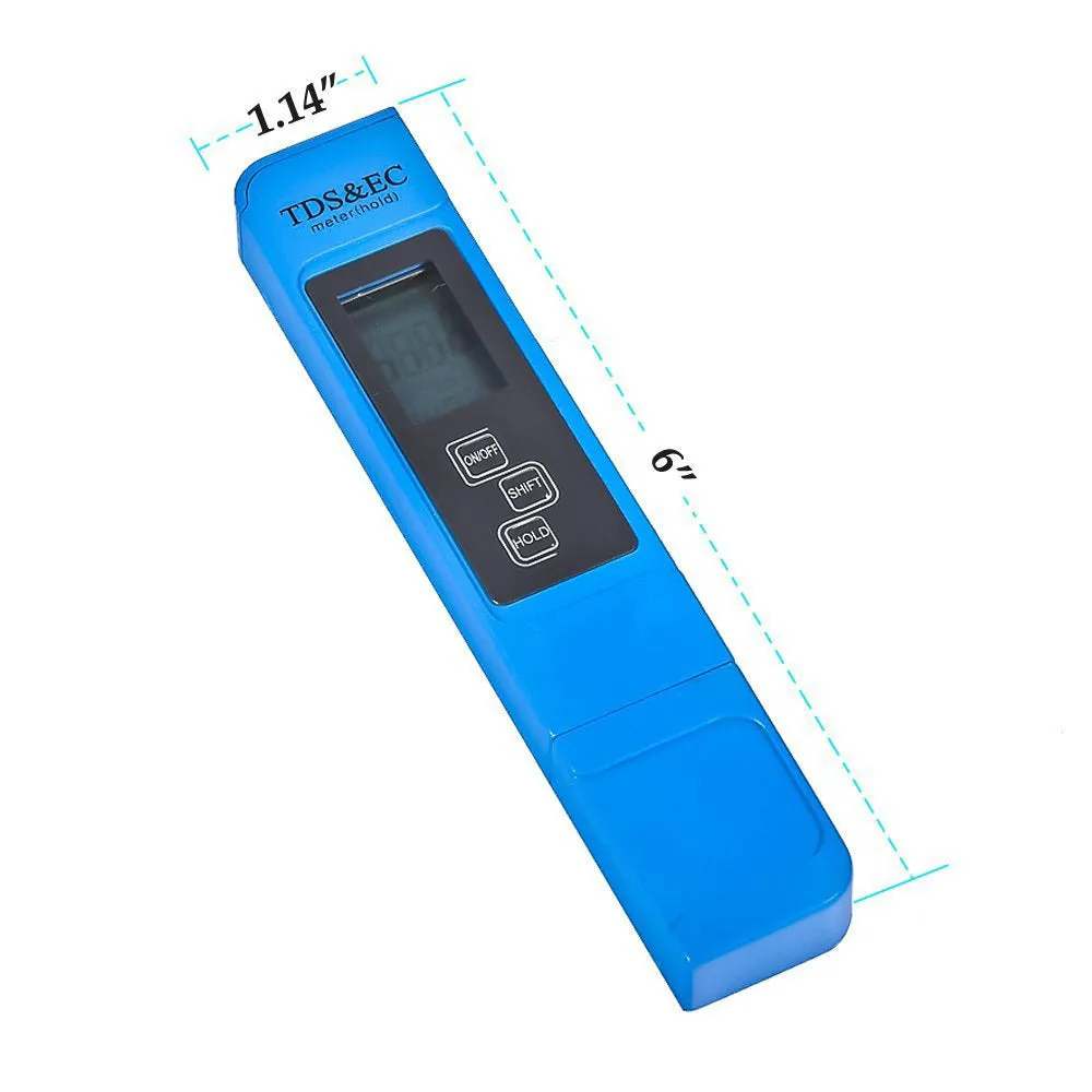 Pen type conductivity meter TDS water quality tester with display and probe for pool and aquarium testing