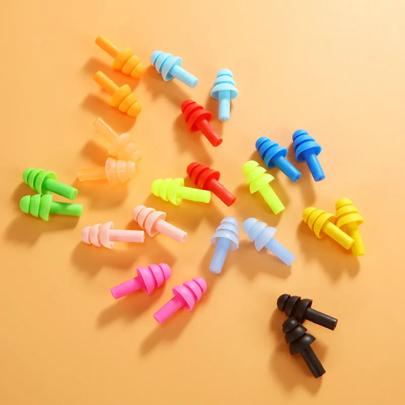 Silicone noise reduction waterproof earplugs in multiple colours, boxed, for sleep and swimming