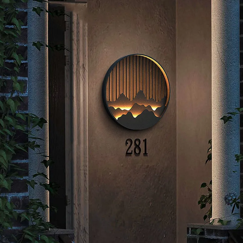 Waterproof outdoor wall landscape lamp B1141 series installed on exterior wall with integrated light source
