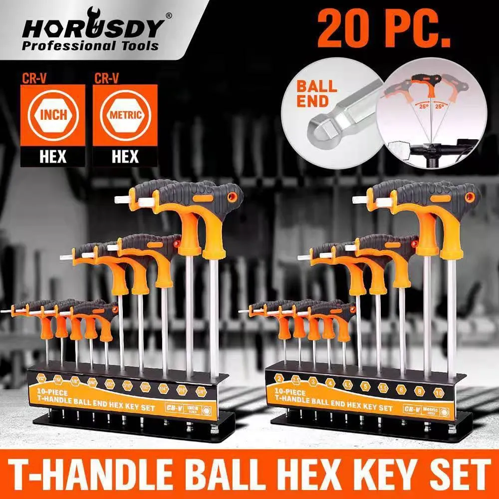 10-piece manual torque wrench set with plated finish on a workshop surface