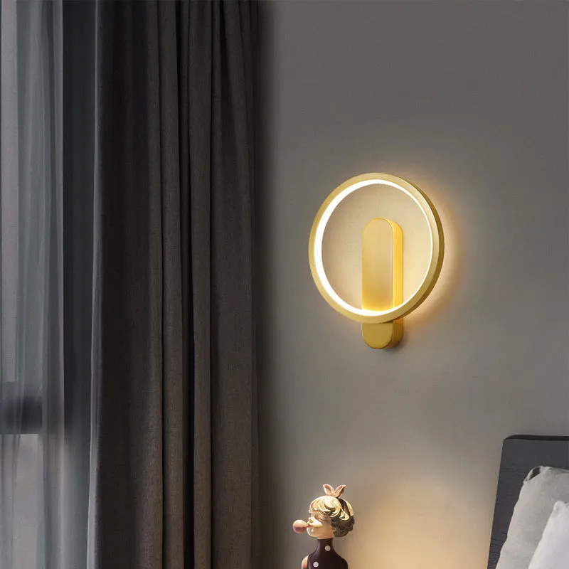 All copper wall lamp gold finish simple creative design 20x4x24cm bedside lighting fixture