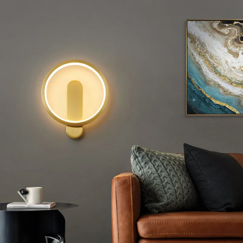 All copper wall lamp gold finish simple creative design 20x4x24cm bedside lighting fixture