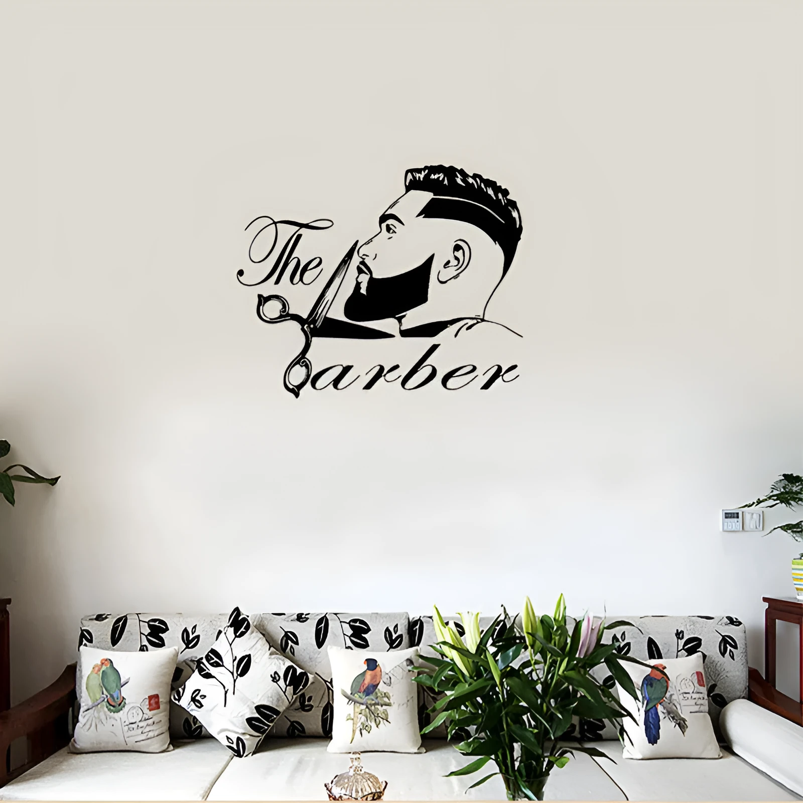 Black PVC waterproof wall sticker with people pattern for living room
