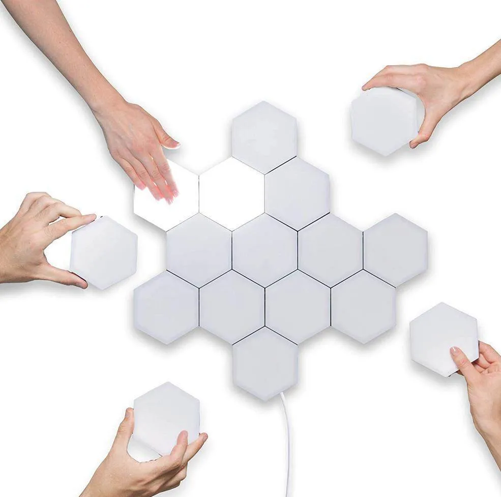 British creative honeycomb modular touch wall lamp in minimalist design with UK plug