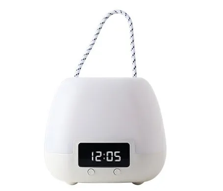 White rechargeable night light for breastfeeding with remote control, projection function, and USB charging for bedside use