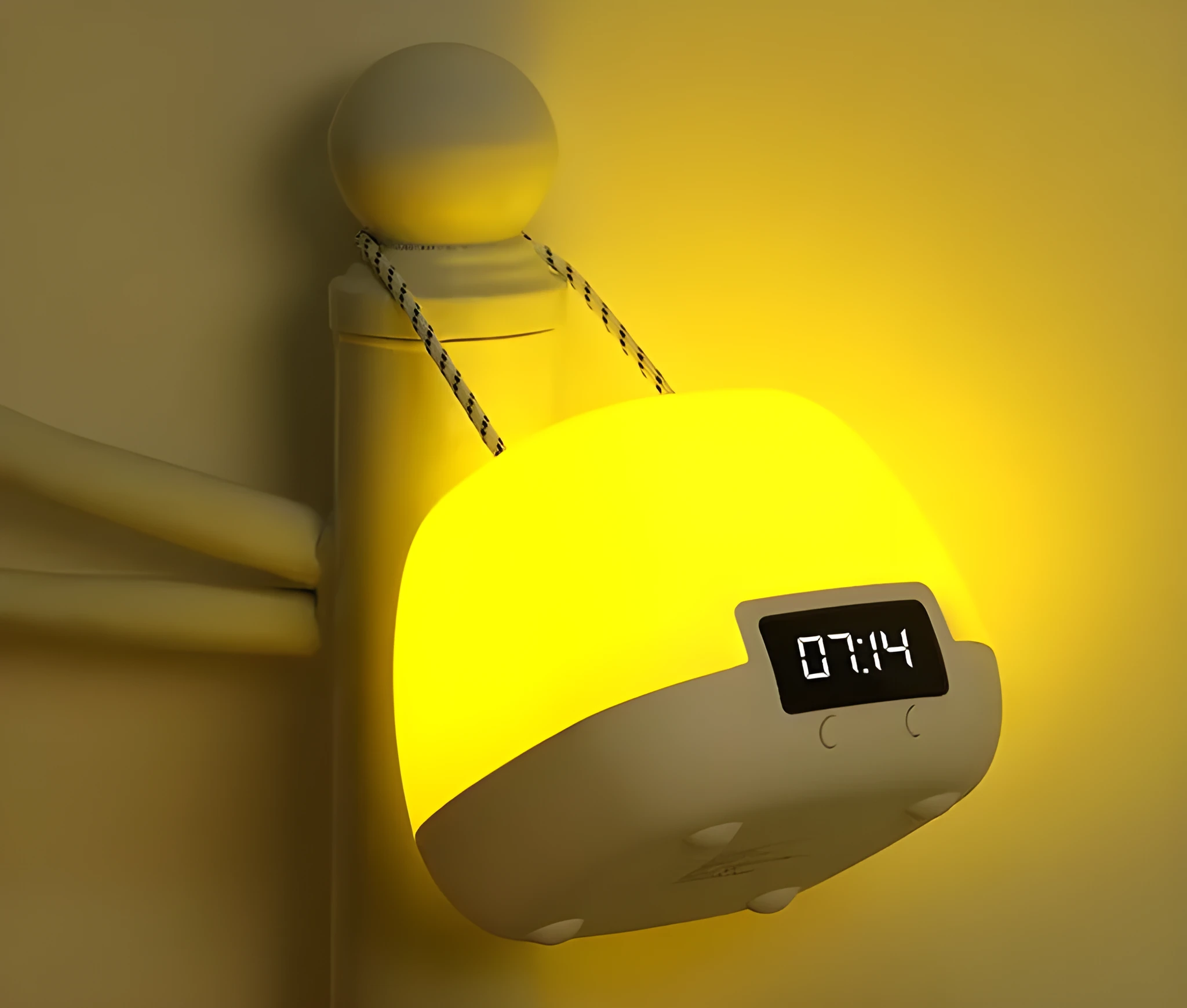 White rechargeable night light for breastfeeding with remote control, projection function, and USB charging for bedside use