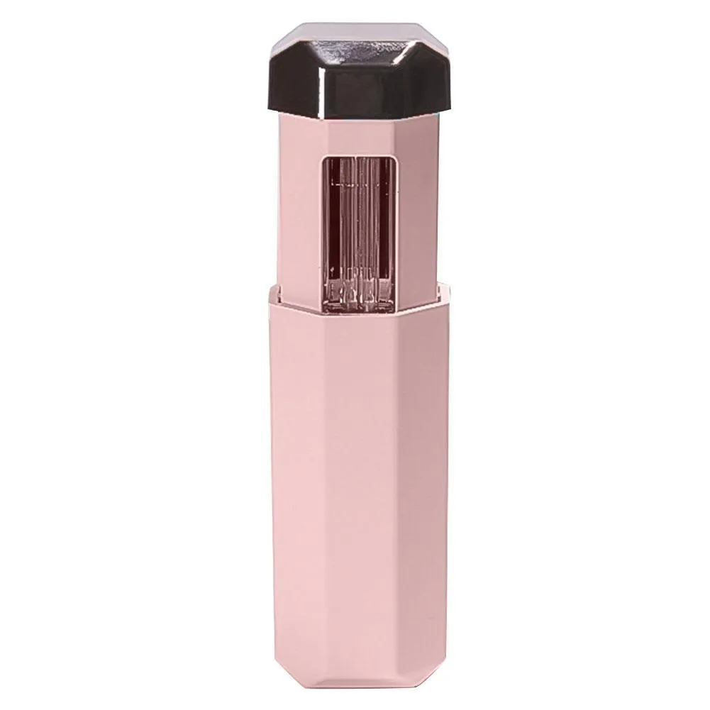 Portable UVC ozone USB germicidal wand in blue with foldable design on a table