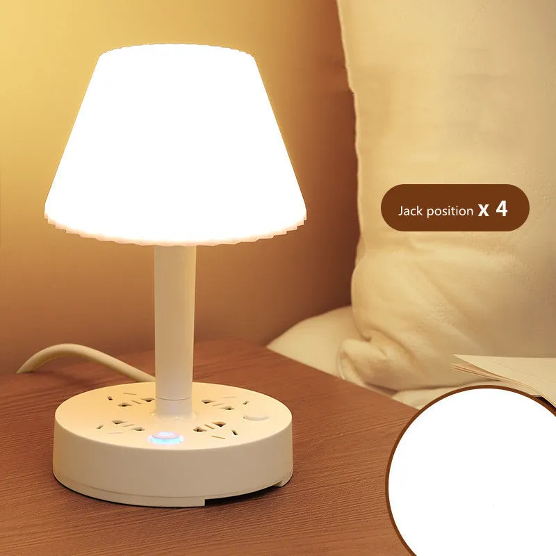 Creative conversion socket desk lamp with USB patch board white plastic shell