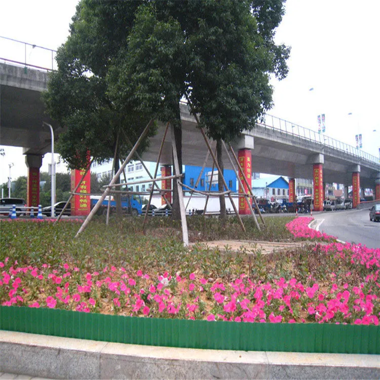 Green imitation stone PP plastic garden fence roll inserted into ground, available in 10cm 15cm or 20cm height