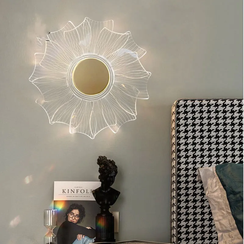 Creative personality petal acrylic LED wall lamp in windmill colour, 175x175mm