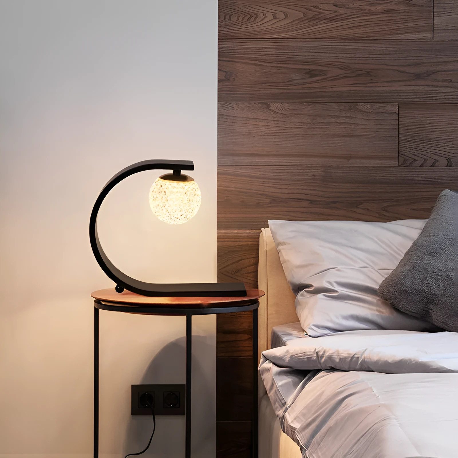 Net red modern minimalist starry LED desk lamp black iron acrylic 5W UK plug