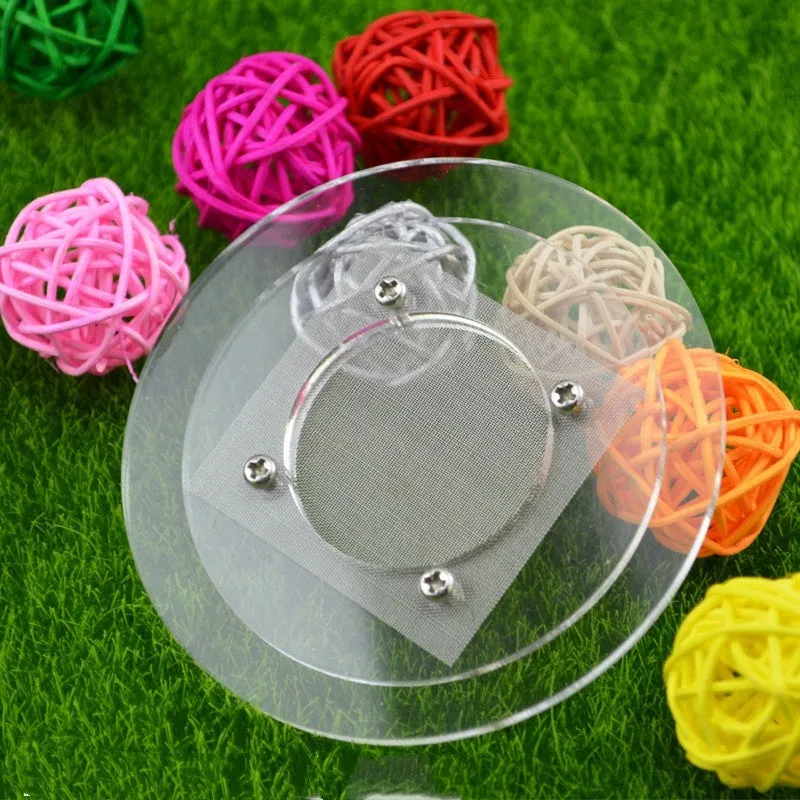 Stainless steel mesh acrylic ant escape cover with clear top and metal mesh
