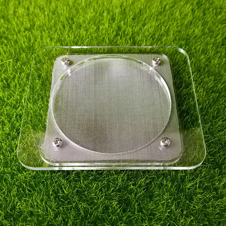 Stainless steel mesh acrylic ant escape cover with clear top and metal mesh