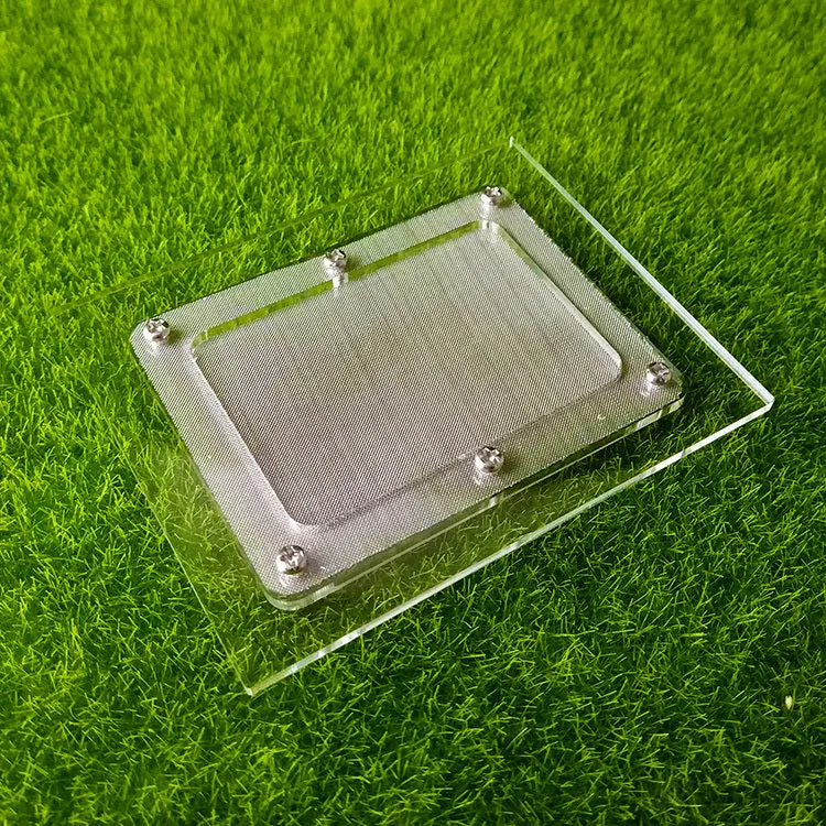 Stainless steel mesh acrylic ant escape cover with clear top and metal mesh