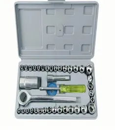 40 piece manual hardware tool set with sleeve wrenches in assorted sizes for machine repair and steam protection