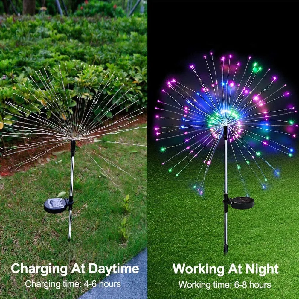 Solar fireworks ground lamp 70cm plastic IP55 outdoor garden courtyard decorative lighting