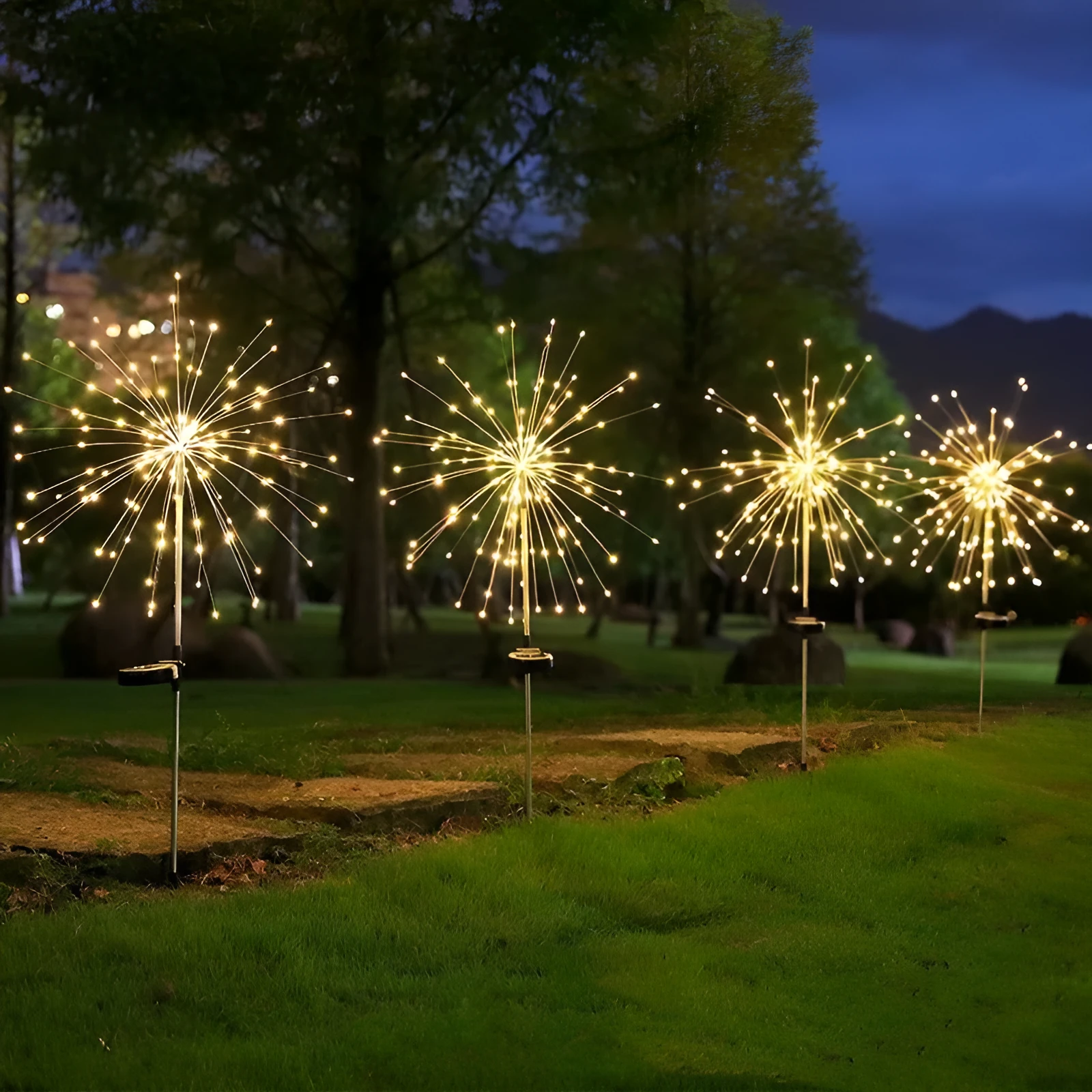 Solar fireworks ground lamp 70cm plastic IP55 outdoor garden courtyard decorative lighting