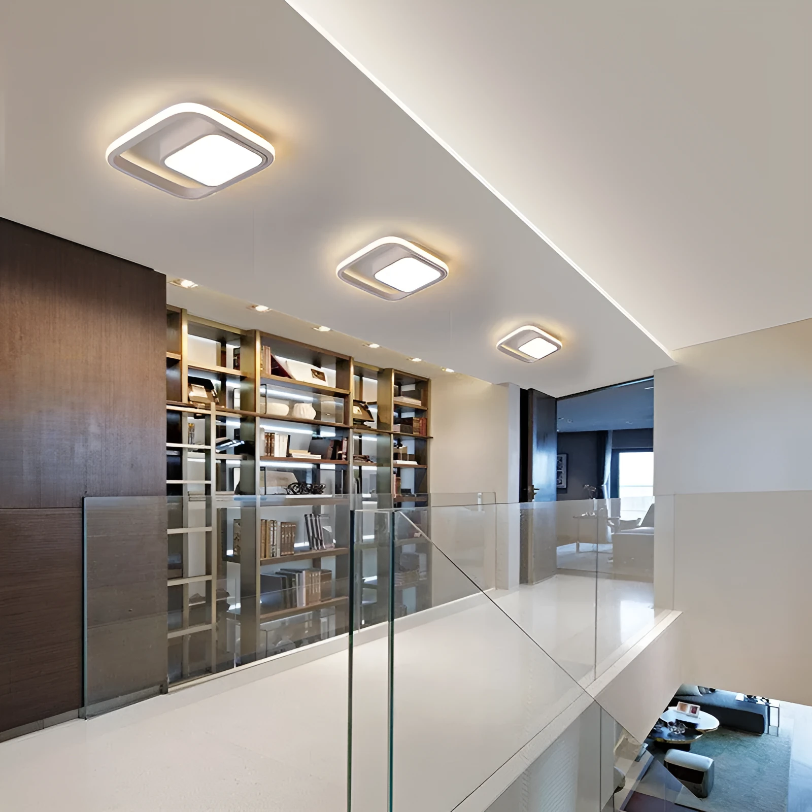 Commercial corridor aisle LED lighting fixture with round lampshade for hotel and restaurant use