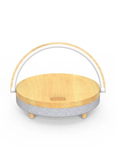 Multi-function wireless charging night light with touch control, ABS/PP body, marbling finish