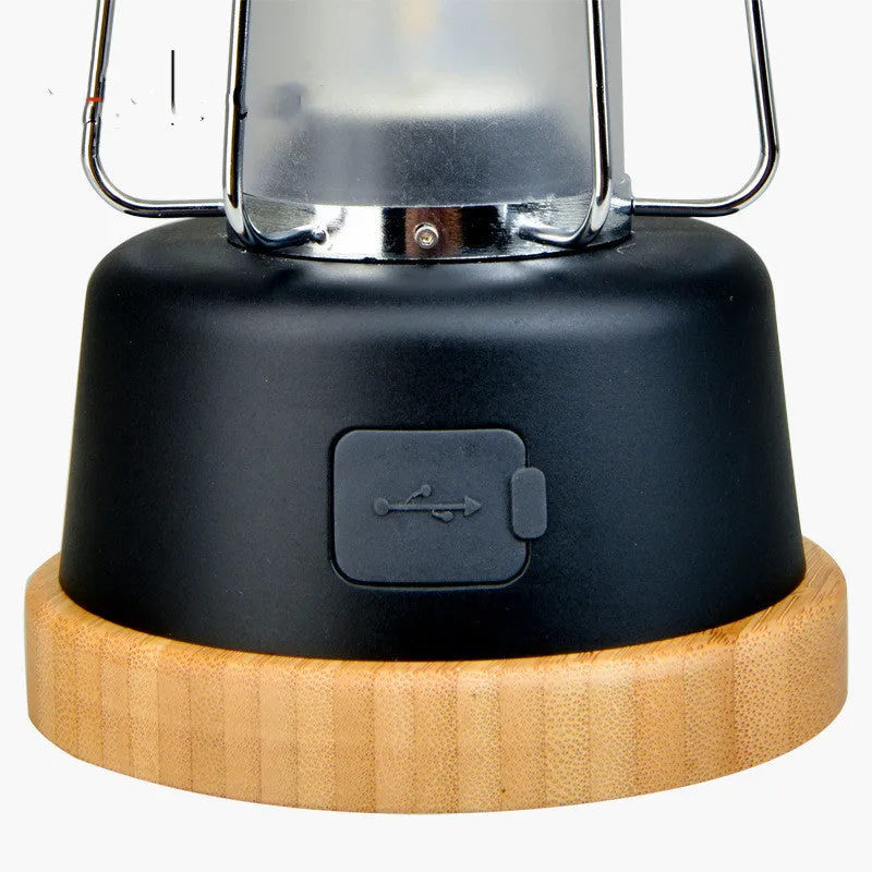 Retro horse lantern portable atmosphere light in black with LED and knob switch