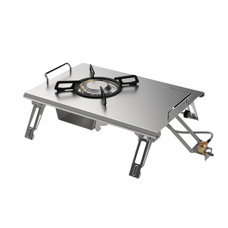 Outdoor camping portable foldable gas stove with black IGT bag and built-in ignition