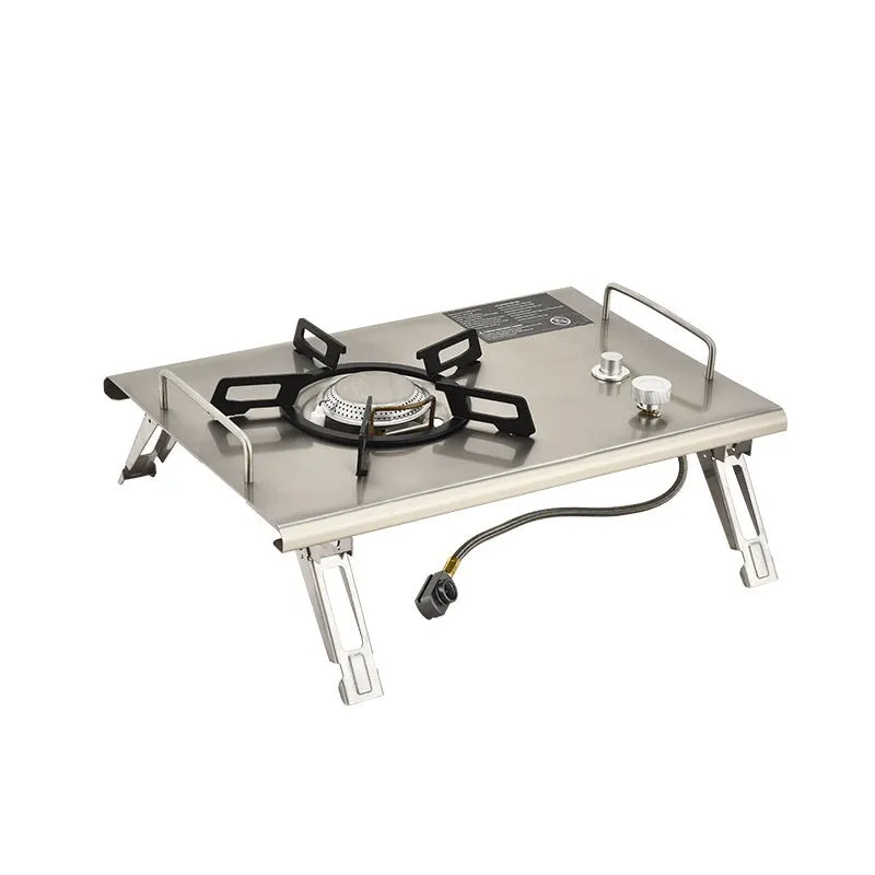 Outdoor camping portable foldable gas stove with black IGT bag and built-in ignition