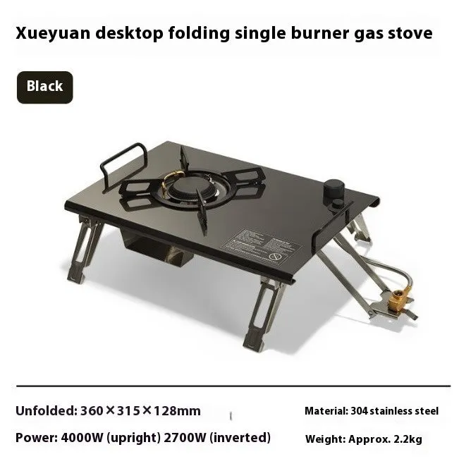 Outdoor camping portable foldable gas stove with black IGT bag and built-in ignition