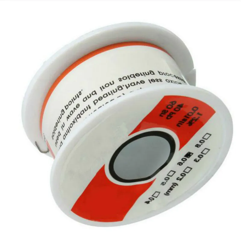 Tin solder wire coil with 60% tin content available in 0.3mm to 0.6mm diameters