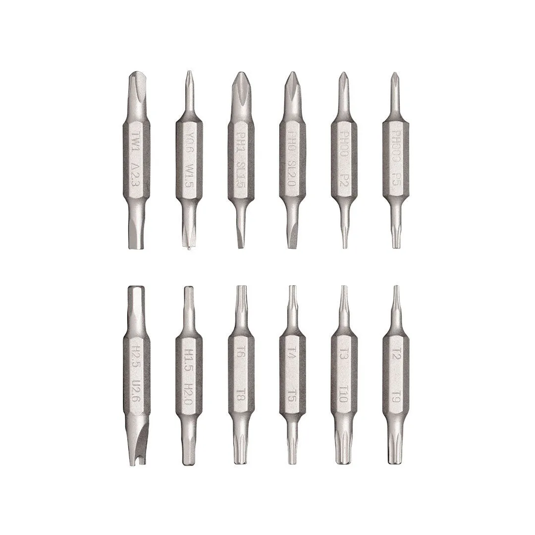 24 in 1 repair screwdriver set with aluminium handle and magnetic bit storage for phone and computer disassembly