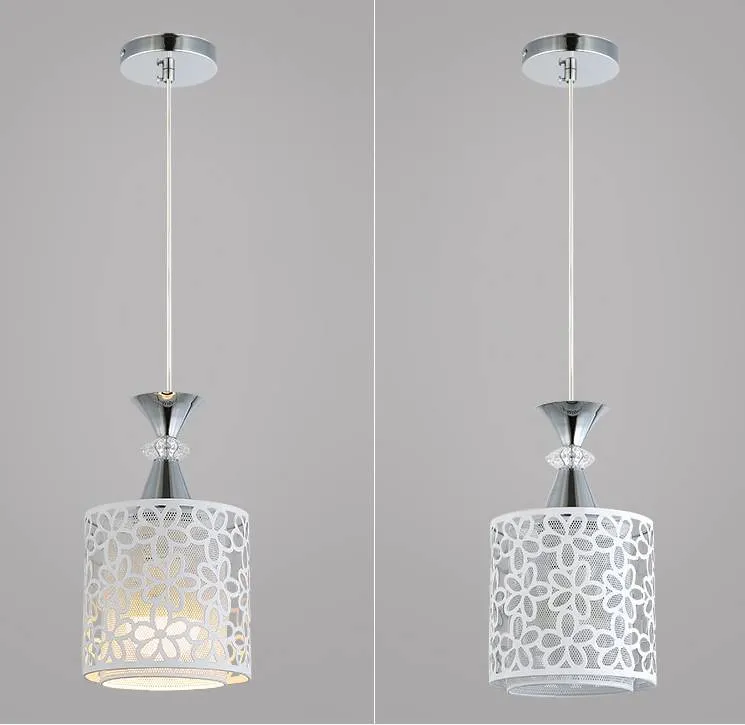 Single-head fishline pendant droplight with aluminum alloy body and LED lamp, 444mm overall, adjustable height 1m