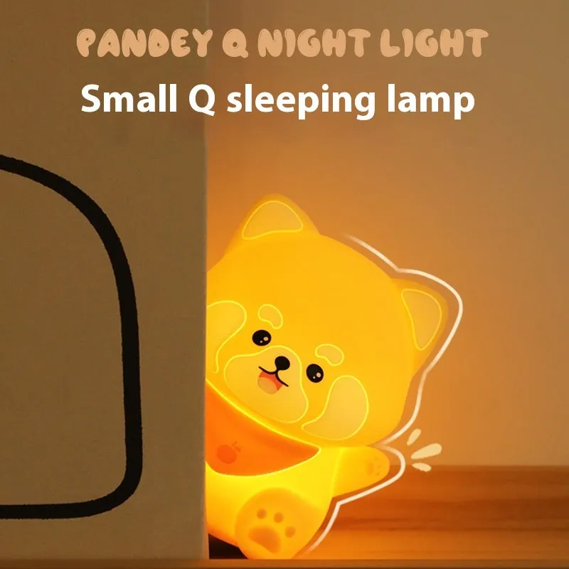 New Homehold Lesser Panda bedside lamp cartoon silicone night light on a table