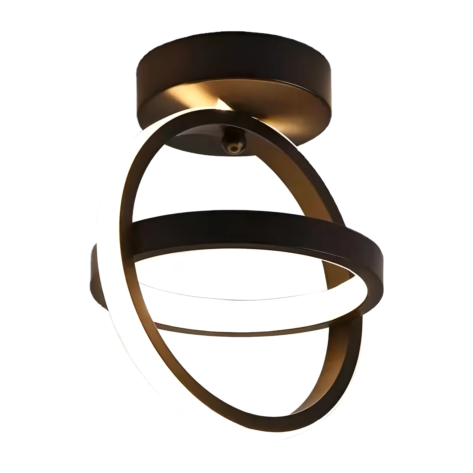 Nordic aluminium ceiling light with remote control in black colour for corridor entrance hall