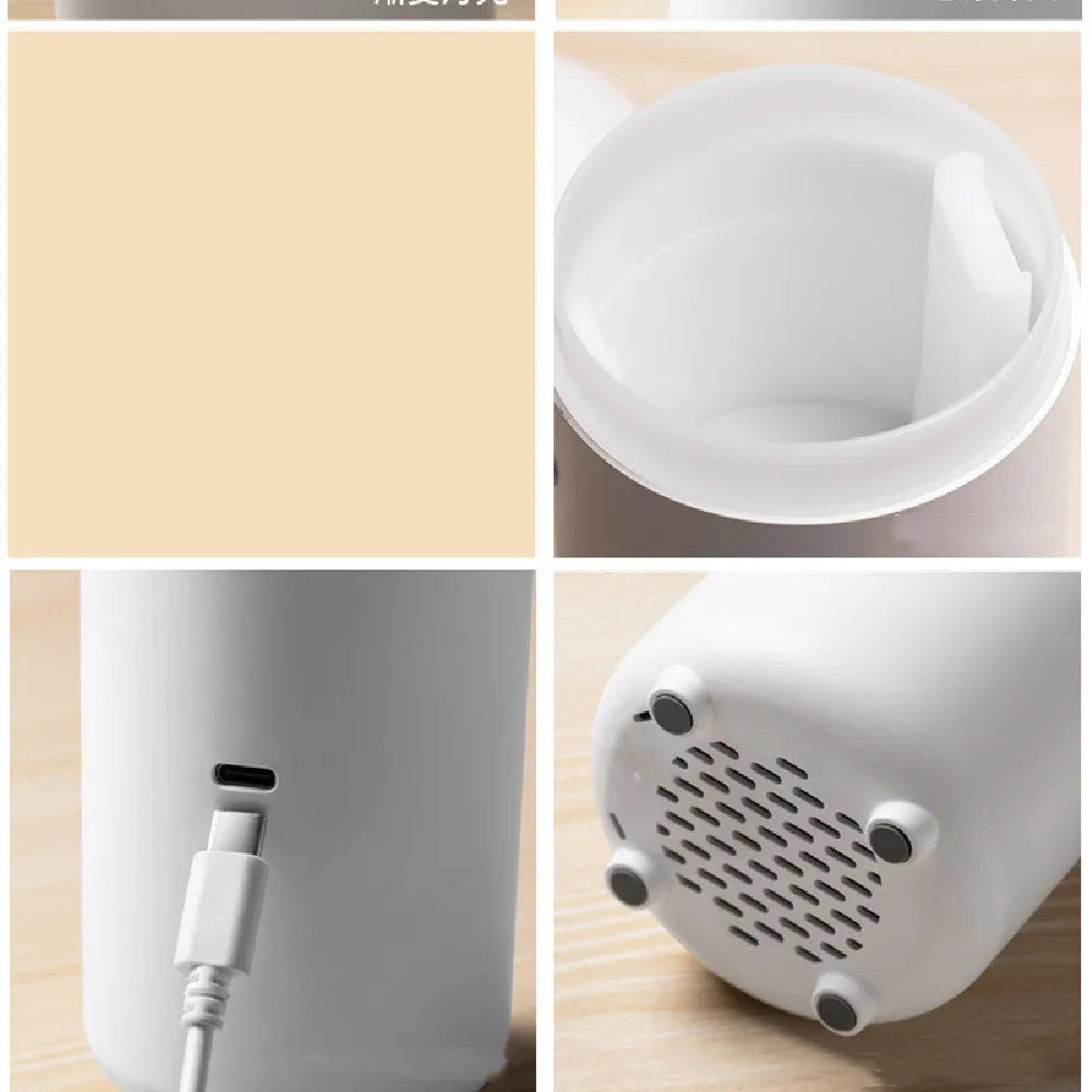 Compact white USB humidifier with 100ml capacity and 69 x 139mm dimensions