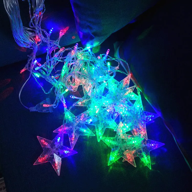 Heart Star LED small lantern with 20 LED beads flashing light warm white mode EU plug decorative
