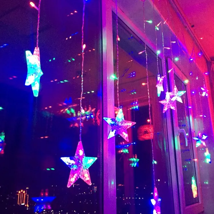 Heart Star LED small lantern with 20 LED beads flashing light warm white mode EU plug decorative