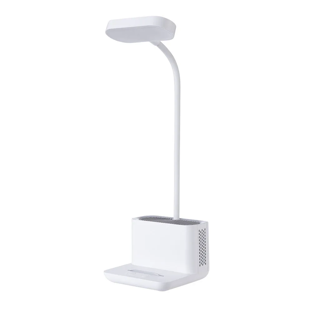 Negative ion air purifier desk lamp with LED lighting in white colour