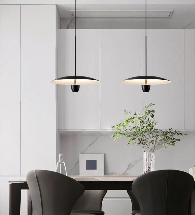 Black modern minimalist chandelier with 400mm design and warm lighting