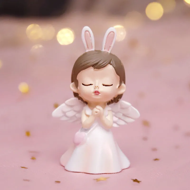Angel wings star light made of synthetic resin with star and wing design, available in prayer or love style options