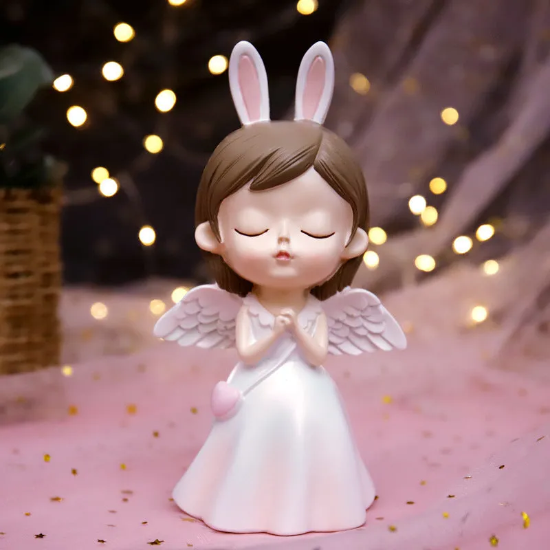 Angel wings star light made of synthetic resin with star and wing design, available in prayer or love style options