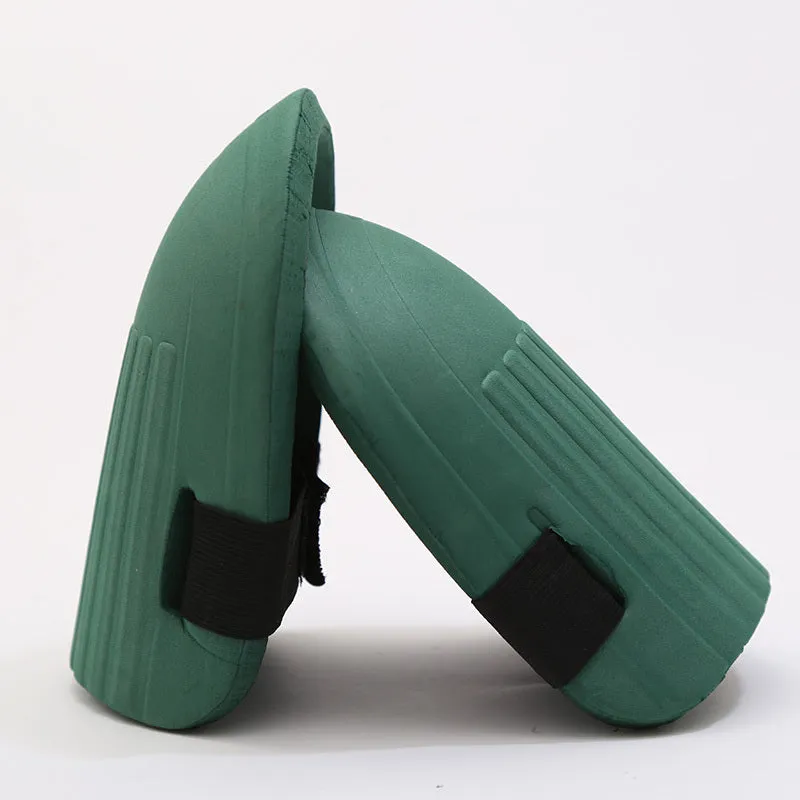 EVA knee pads in five colours showing 19cm length and 15cm width dimensions