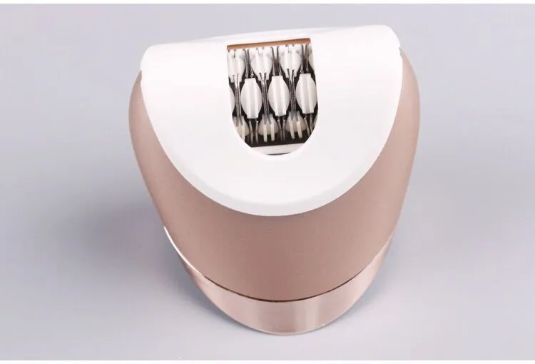 White five-in-one rechargeable ladies shaver plucker with whole body washing feature