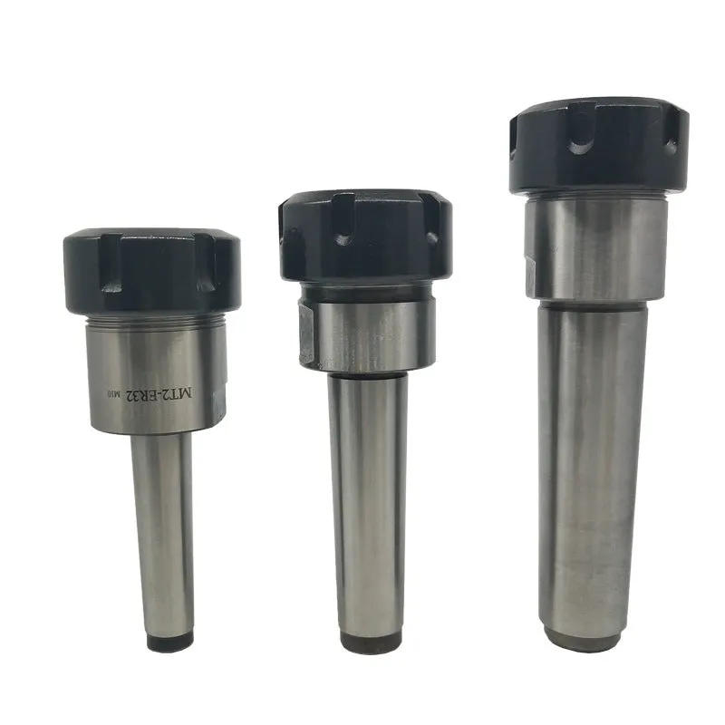 ER32 collet set with coated 40 chrome steel collets, Morse taper arbor, and wrench for milling machines
