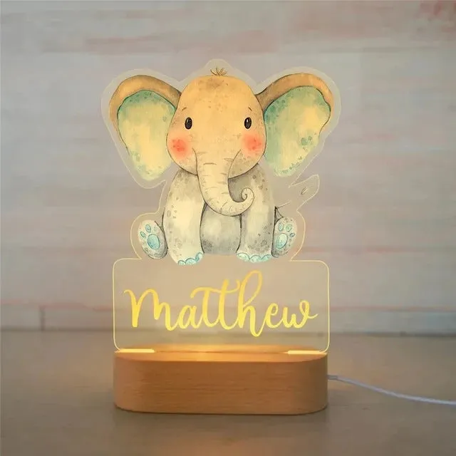 Wooden dinosaur night light with colourful glow, cartoon ornament style, USB powered, 26x15x6cm