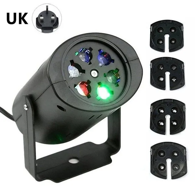 KD Kodi KD04 black LED stage light with four graphic flash laser patterns for indoor use