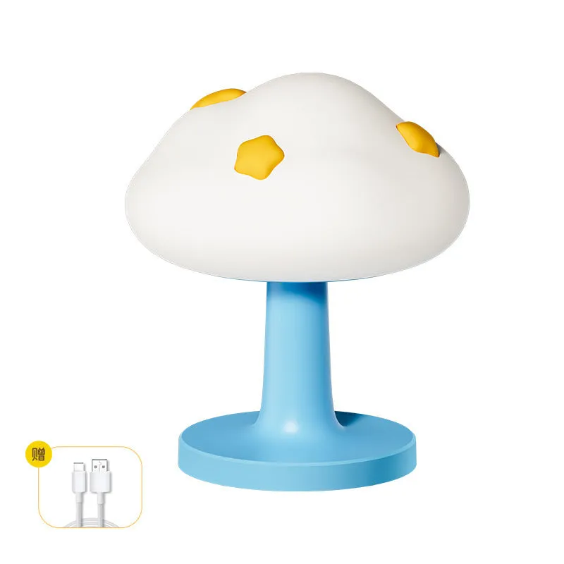 USB charging creative cloud silicone pat lamp in flower shape, cloud night light basic style