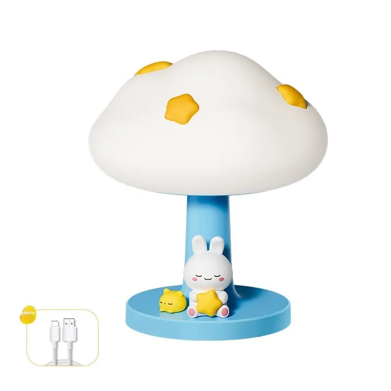 USB charging creative cloud silicone pat lamp in flower shape, cloud night light basic style