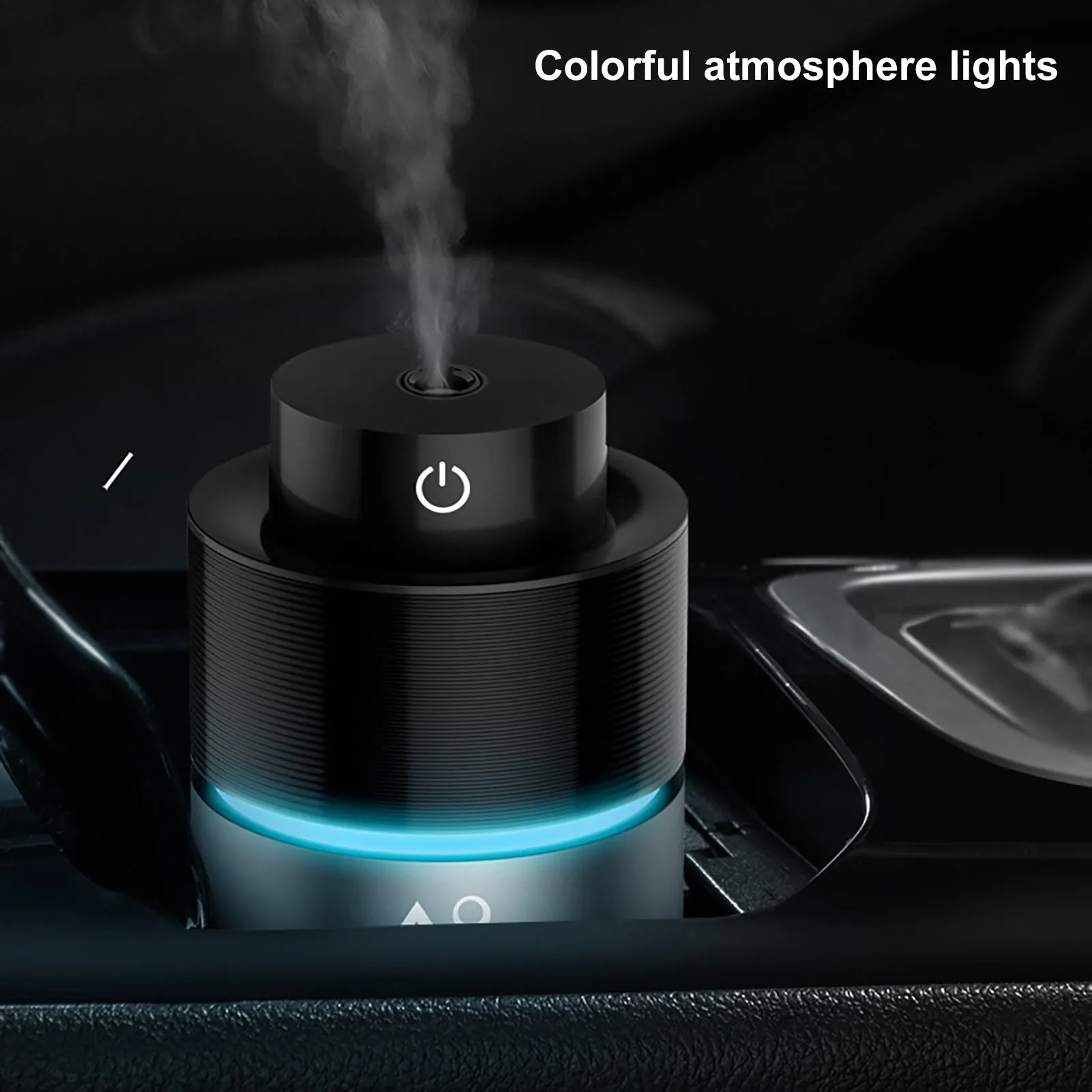 USB Car Mini Spray Air Purifying Humidifier 200ml Water Tank 35ml/H Spray Volume Grey White DC5V Powered Compact Vehicle Humidifier for Dashboard Use